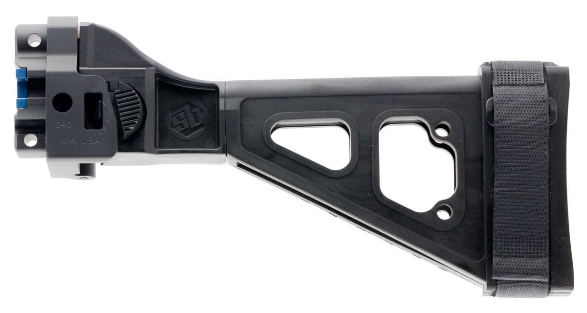 SB Tactical SBT5A Folding Brace Black with SBT Logo - HK MP5K, SP5K & SP89 Clones