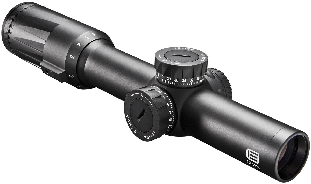 Eotech Vudu FFP 1-6x24mm Black Hardcoat Anodized 30mm Tube Green SR2-MOA Illuminated Reticle and Throw Lever