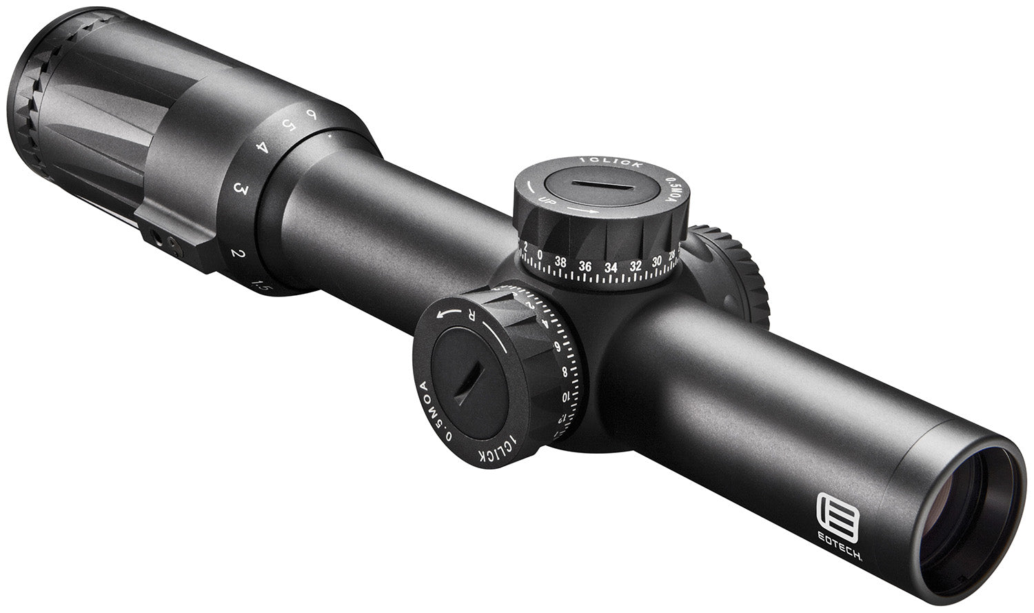 Eotech Vudu FFP 1-6x24mm Black Hardcoat Anodized 30mm Tube Green SR3-MOA Illuminated Reticle and Throw Lever