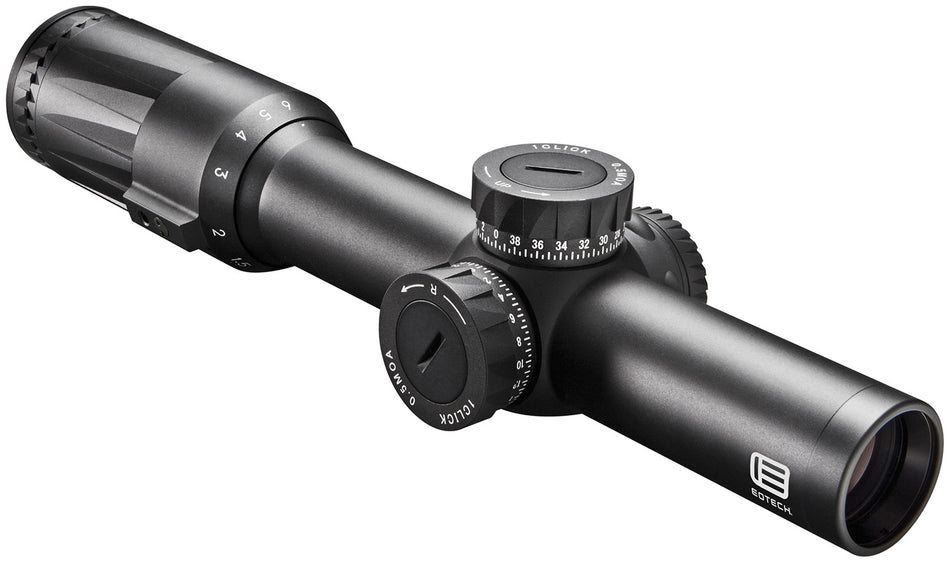 Eotech Vudu FFP 1-6x24mm Black Hardcoat Anodized 30mm Tube Green SR3-MOA Illuminated Reticle and Throw Lever