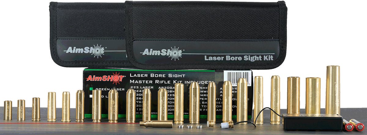 AimShot Red Laser Multi-Caliber Bore Sight Master Kit 650nM 16 Arbors
