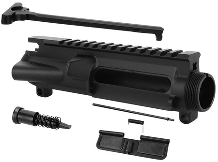 TacFire 5.56 NATO AR-15 Stripped Upper Receiver Kit Black Anodized 7075-T6 Aluminum with A2 Charging Handle