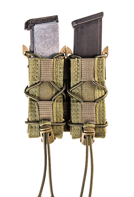 High Speed Gear 11PT02OD Double TACO Pistol Magazine Pouch OD Green Nylon MOLLE