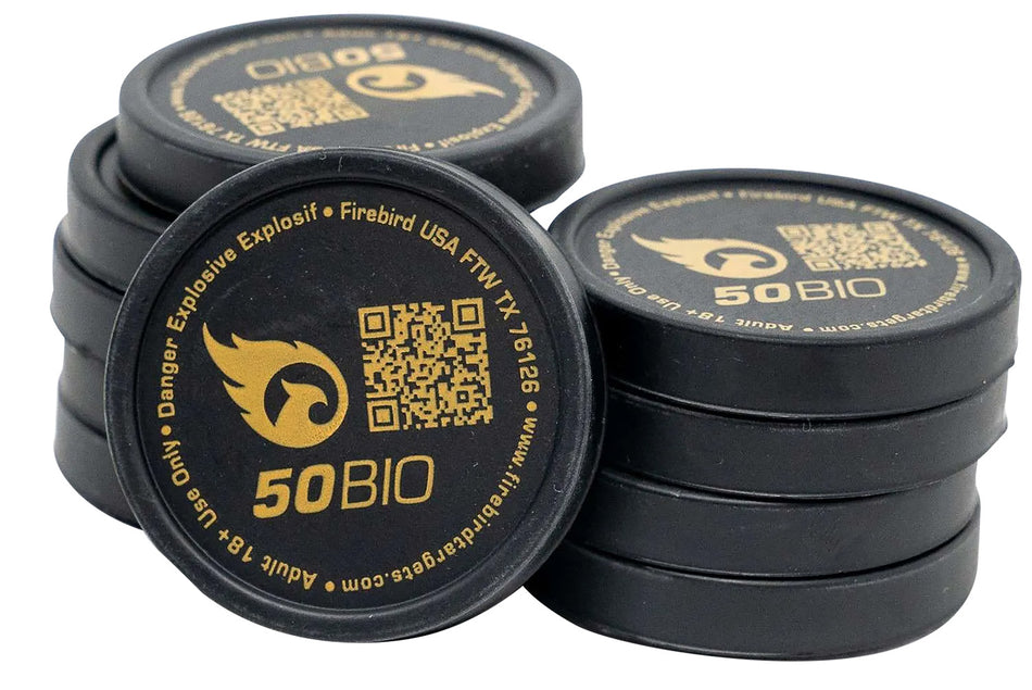 Firebird 50BIO Flash/Smoke/Sound Biodegradable Detonating Target, Universal, 50mm, 10 Pack