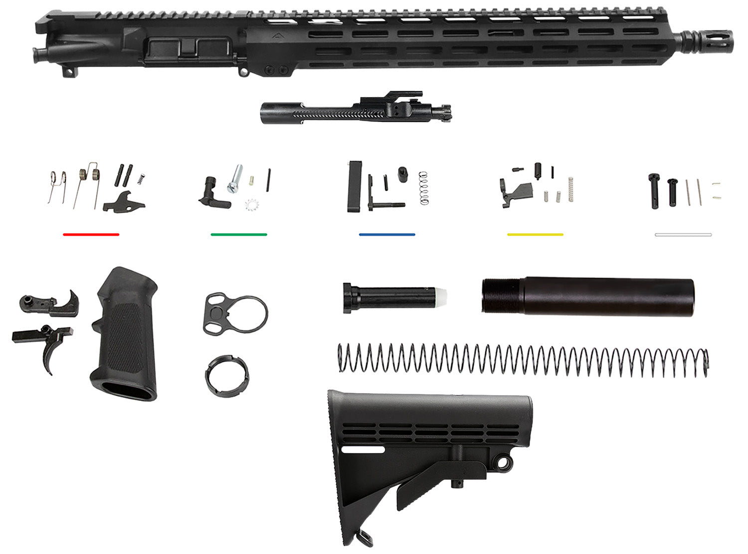 Aim Sports AR5CUB5 AR-15 5.56x45mm NATO Complete Build Kit 16" Black Anodized Aluminum Receiver