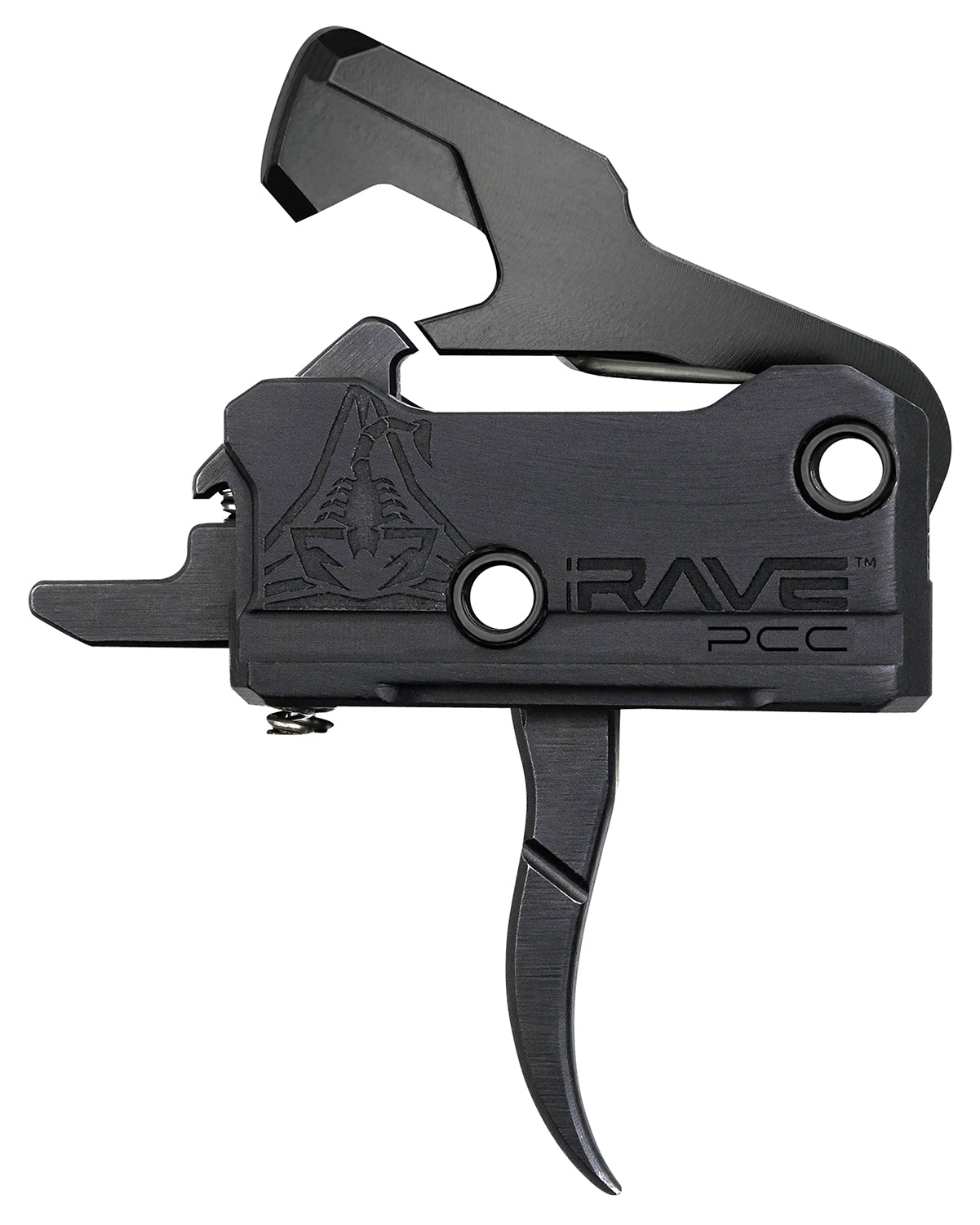 RISE Armament Rave Pistol Caliber Carbine Curved Trigger Single-Stage 3.5 lbs Black Nitride AR-Platform