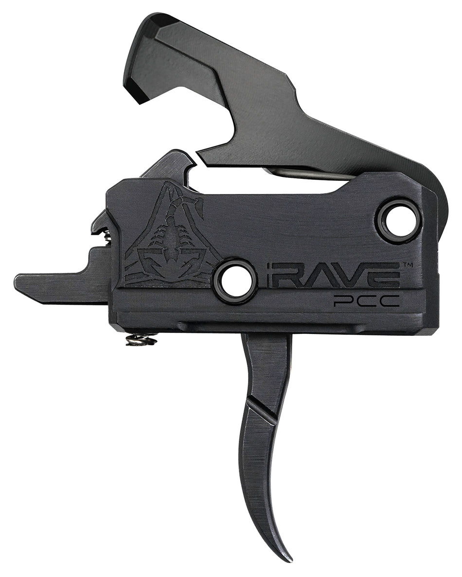 RISE Armament Rave Pistol Caliber Carbine Curved Trigger Single-Stage 3.5 lbs Black Nitride AR-Platform