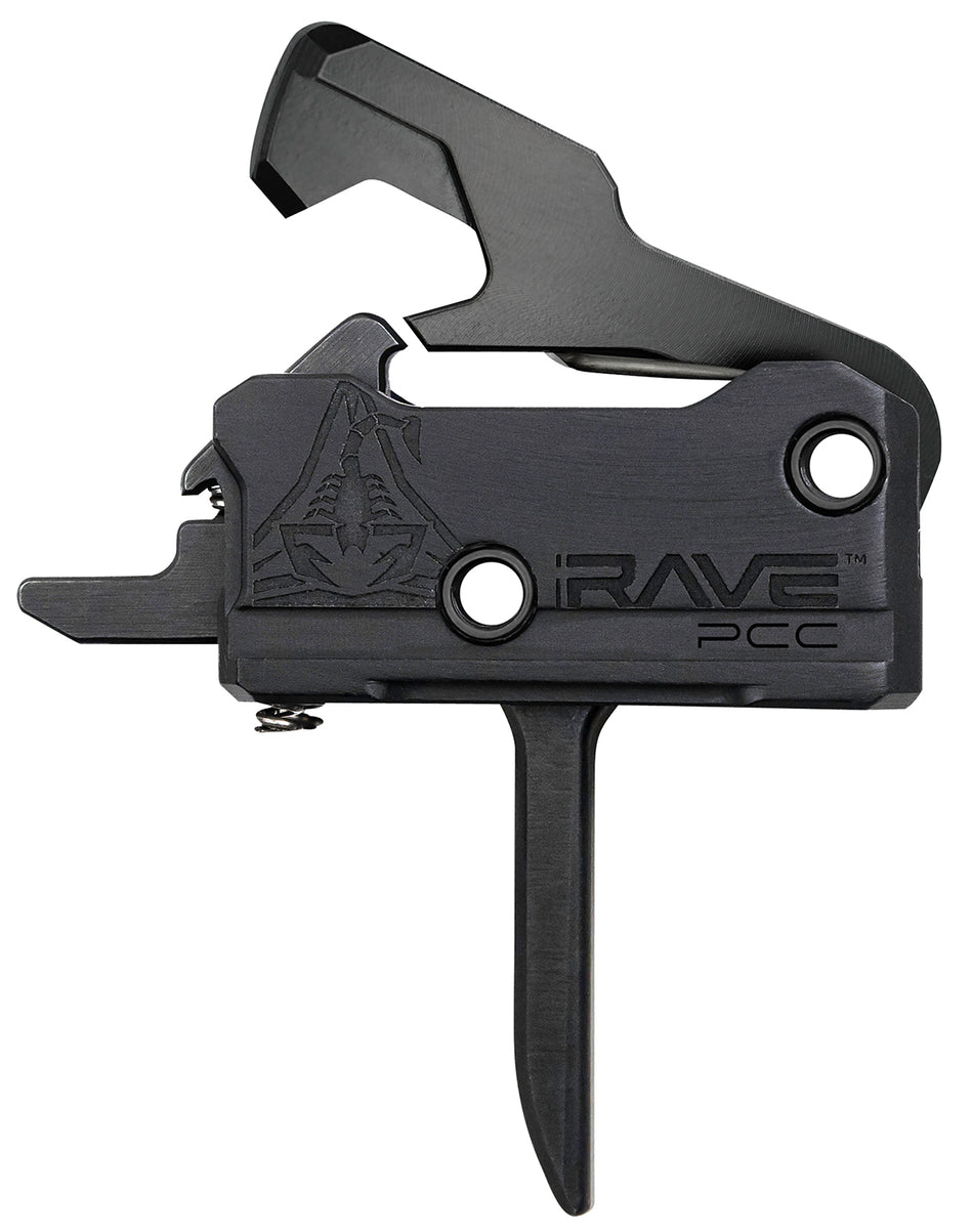 RISE Armament Rave Pistol Caliber Carbine Flat Trigger Single-Stage 3.5 lbs Black Nitride AR-Platform