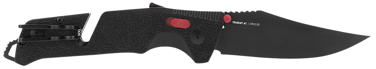 SOG Trident AT SOG11120141 3.70" Folding Knife Cryo D2 Steel Blade Black TiNi with Line Cutter