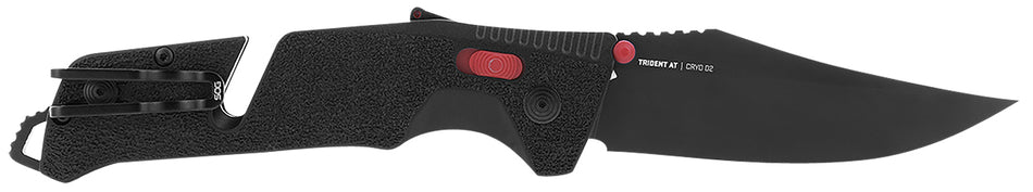 SOG Trident AT SOG11120141 3.70" Folding Knife Cryo D2 Steel Blade Black TiNi with Line Cutter