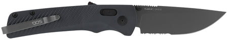 SOG Flash AT SOG11180641 3.45" Assisted Opening Part Serrated Cryo D2 Blade Urban Grey Handle