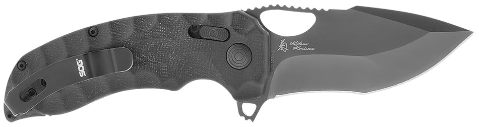 SOG Kiku XR LTE 3.02" Folding Tanto Knife Cryo CTS XHP Steel Blade Black Linen Micarta Handle Belt Clip Included