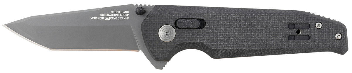 SOG Vision XR LTE 3.36" Folding Tanto Knife Straight CTS XHP Steel Blade Black G10 Handle