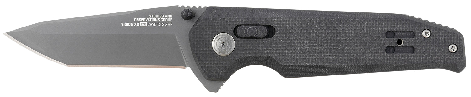 SOG Vision XR LTE 3.36" Folding Tanto Knife Straight CTS XHP Steel Blade Black G10 Handle