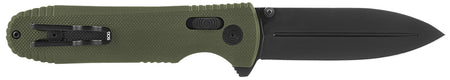 SOG Pentagon XR 3.60" Folding Spear Point Knife Plain Black TiNi CTS XHP Steel Blade OD Green G10 Handle Pocket Clip Included