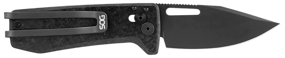 SOG Ultra XR XHP 2.80" Folding Plain Black Satin TiCN CTS XHP Steel Blade Black Carbon Fiber Handle Pocket Clip Included