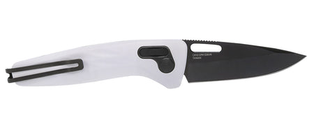 SOG One-Zero XR 3.10" Folding Plain Black Chrome CPM S35VN Steel Blade White Sculpted Aluminum Handle