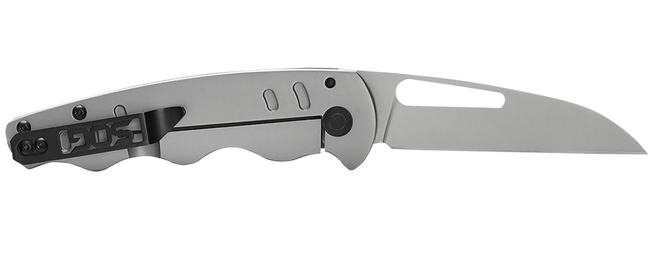 SOG Escape FL 3" Frame-Lock Folder Sheepsfoot Plain 8Cr13MoV Stainless Blade All-Metal Silver Handle
