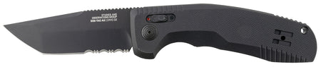 SOG SOG-TAC AU 3.43" Automatic Tanto Part Serrated D2 Blade Black Micro-Textured Anodized Aluminum Handle