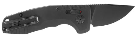SOG SOG-TAC AU Compact CA-Legal 1.96" Automatic Folder Straight Back Plain D2 Blade Black Anodized Aluminum Handle
