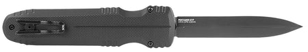 SOG Pentagon OTF Automatic 3.79" Spear Point Plain Black TiNi CPM S35VN Steel Blade Black Aluminum Handle w/ Clip
