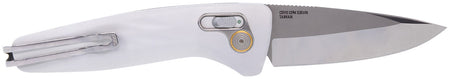 SOG One-Zero AU 3.10" Automatic Folder Plain Polished CPM S35VN Steel Blade White Aircraft-Grade Aluminum Handle