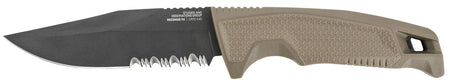SOG Recondo FX 4.60" Fixed Part Serrated Satin TiCN Cryo 440C Stainless Full Tang Blade FDE Rubberized Handle w/ Sheath