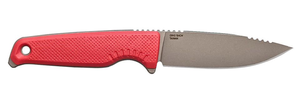 SOG Altair FX Fixed Blade 3.40" Clip Point Satin TiCN CPM 154 Stainless, Canyon Red GRN Handle with Sheath