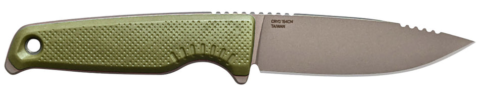 SOG Altair FX Fixed Blade 3.40" Plain Satin TiNi CPM 154 Stainless, Field Green GRN Handle with Sheath