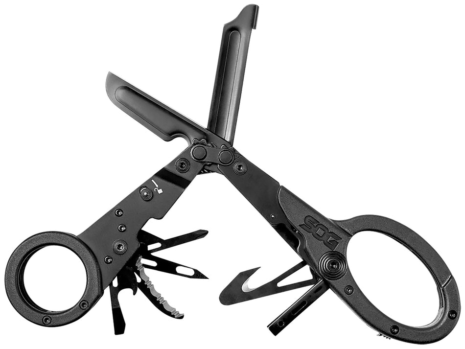 SOG ParaShears Black Multi-Tool 11 Components 3Cr13MoV SS Blade for Medical Applications