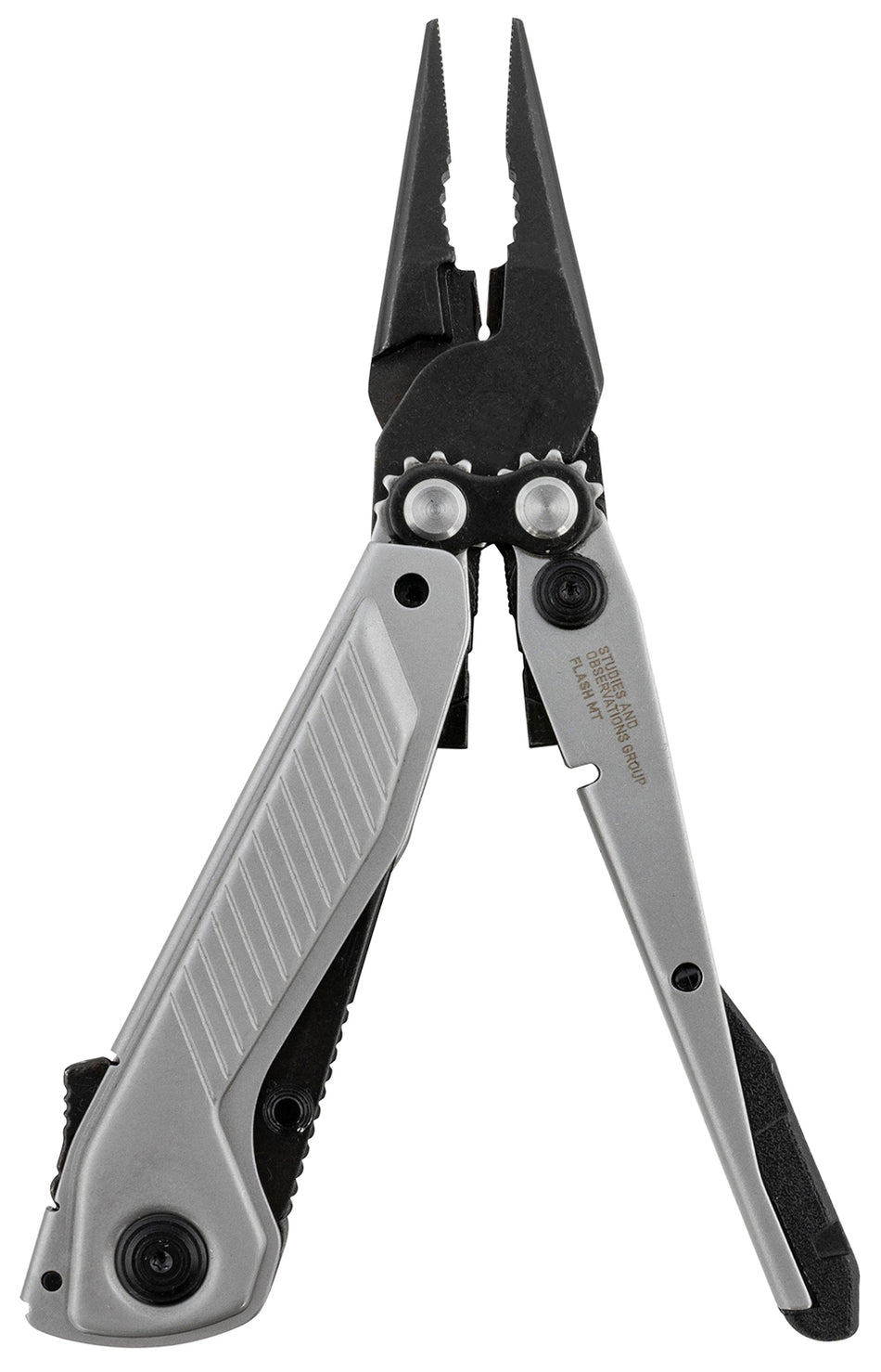 SOG Flash MT Multi-Tool Black/Silver 7 Tools Cryo D2 Blade Compound Leverage Pliers