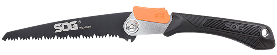 SOG Folding Wood Saw 8.25" Hardened High Carbon Steel Blade Black GRN Handle 17.25" Long Survival Camping Saw