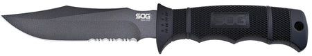 SOG SOGM37K Seal Pup Fixed Blade 4.75" Partially Serrated AUS-8A Blade Raised Diamond GRN Handle Includes Sheath