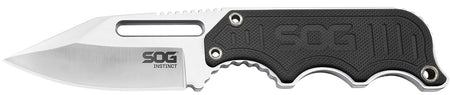 SOG SOG-NB1012-C Instinct Fixed Blade 2.30" Plain Clip Point 5Cr15MoV Stainless Steel Blade Black/Silver G10 Handle Includes Sheath