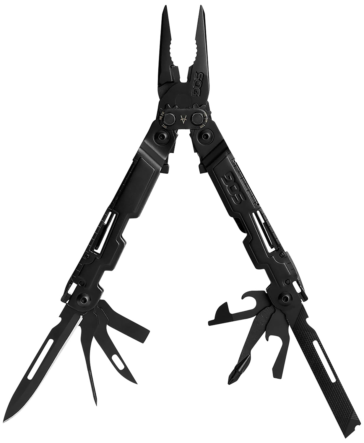 SOG SOGPA1002CP PowerAccess Multi-Tool Black Finish Stainless Steel 5.90" Gear-Driven Compound Leverage 18 Tools