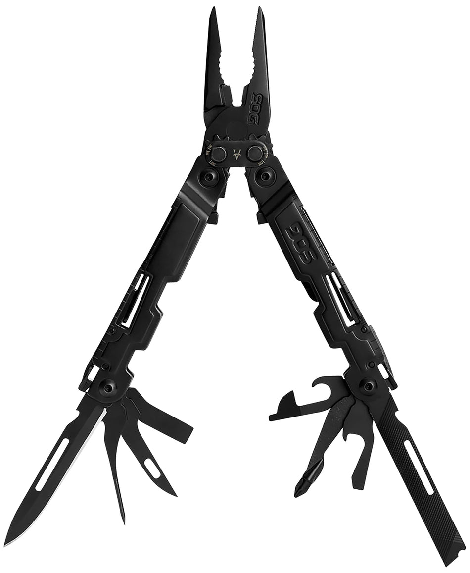 SOG SOGPA1002CP PowerAccess Multi-Tool Black Finish Stainless Steel 5.90" Gear-Driven Compound Leverage 18 Tools