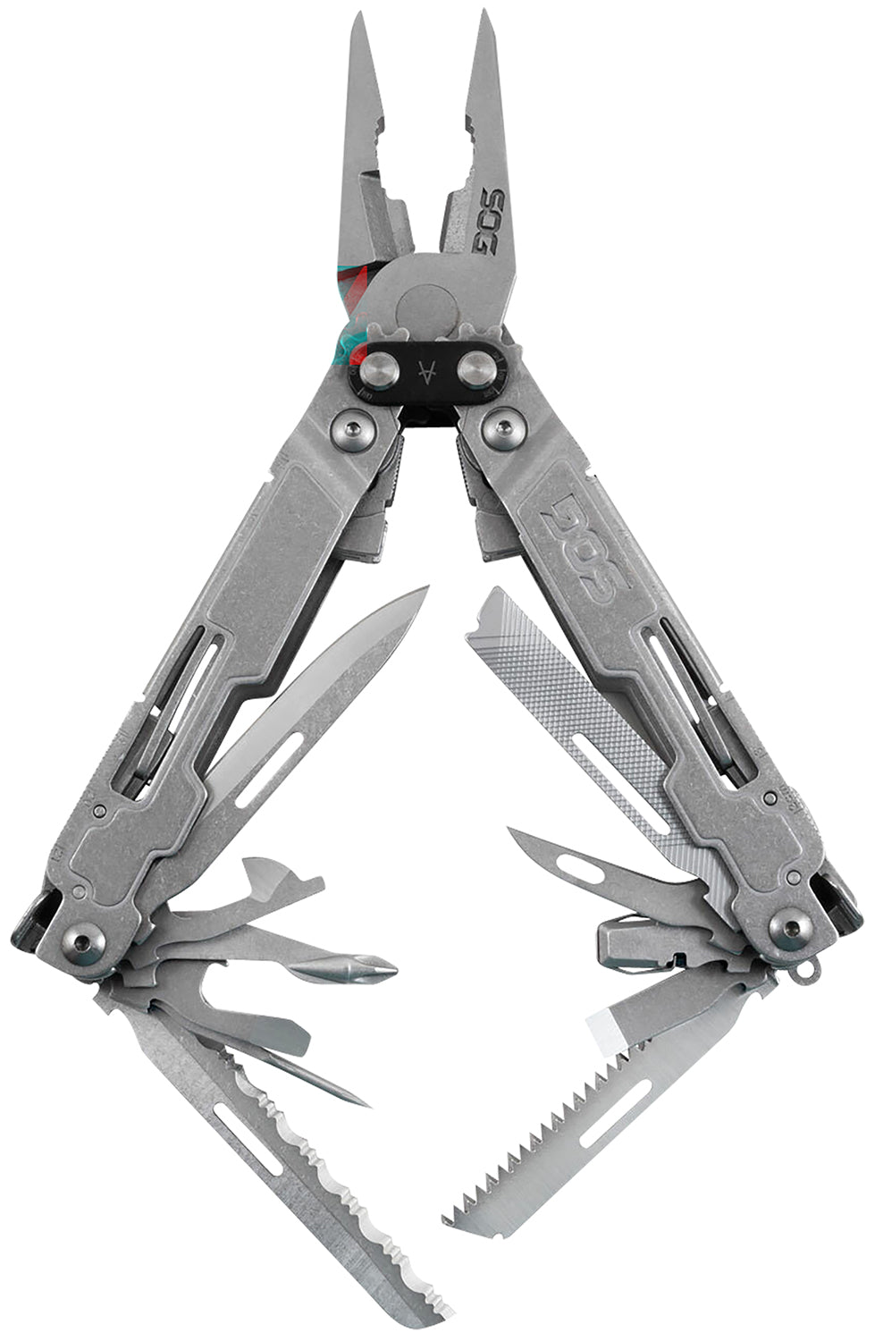 SOG SOGPA2001CP PowerAccess Deluxe Multi-Tool Stone Washed SS 21 Functions Compound Leverage Includes Sheath
