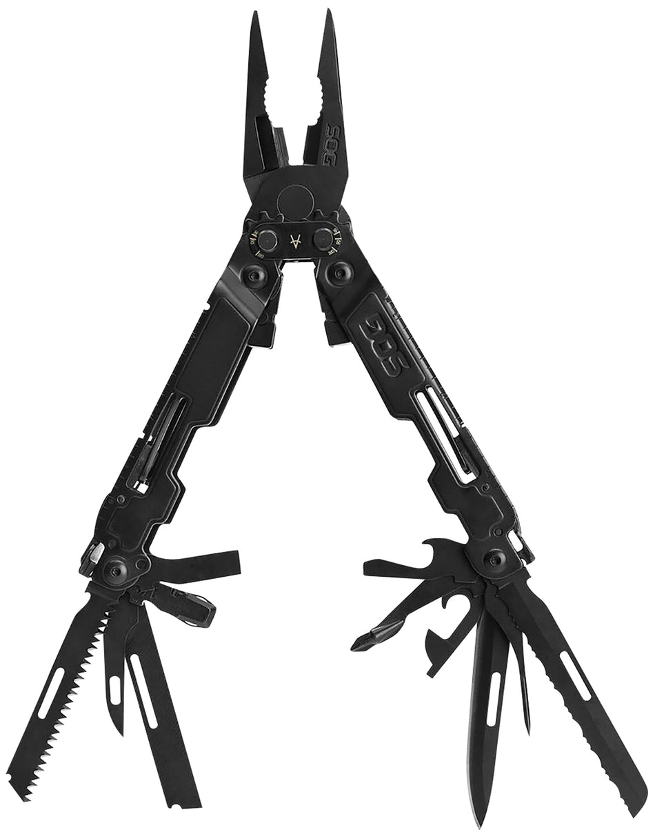 SOG SOGPA2002CP PowerAccess Deluxe Multi-Tool Black Finish SS 21 Functions Compound Leverage Includes Sheath