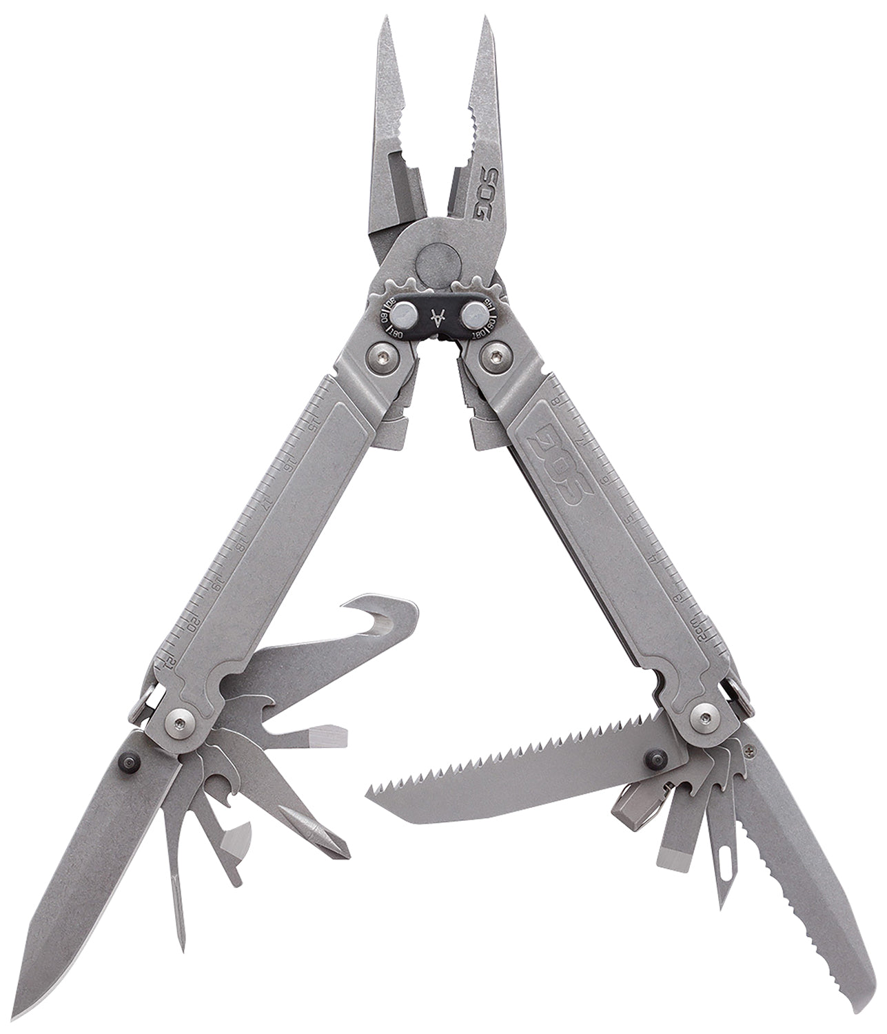 SOG SOGPA3001CP PowerAccess MT Multi-Tool Stone Washed SS 6.82" Assisted Open Compound Leverage 18 Functions