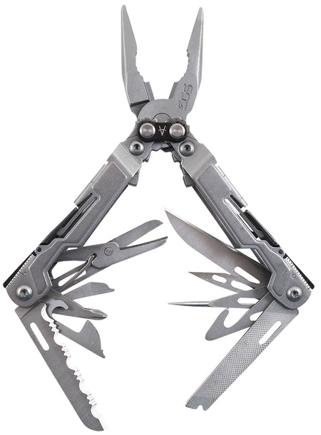 SOG SOG-PP1001-CP PowerPint Multi-Tool Stonewashed 5Cr15MoV SS 5" Long Compound Leverage 18 Functions