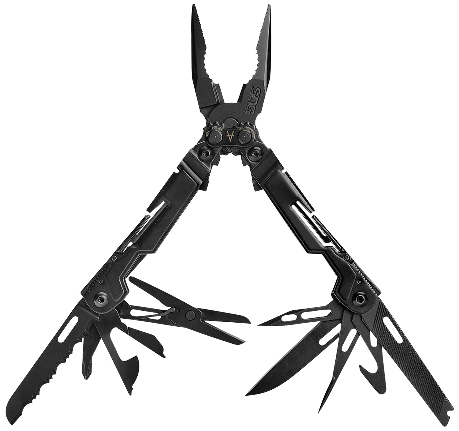 SOG SOG-PP1002-C PowerPint Multi-Tool Black Hardcoat Anodized 5Cr15MoV SS 5.10" Long Compound Leverage 18 Functions