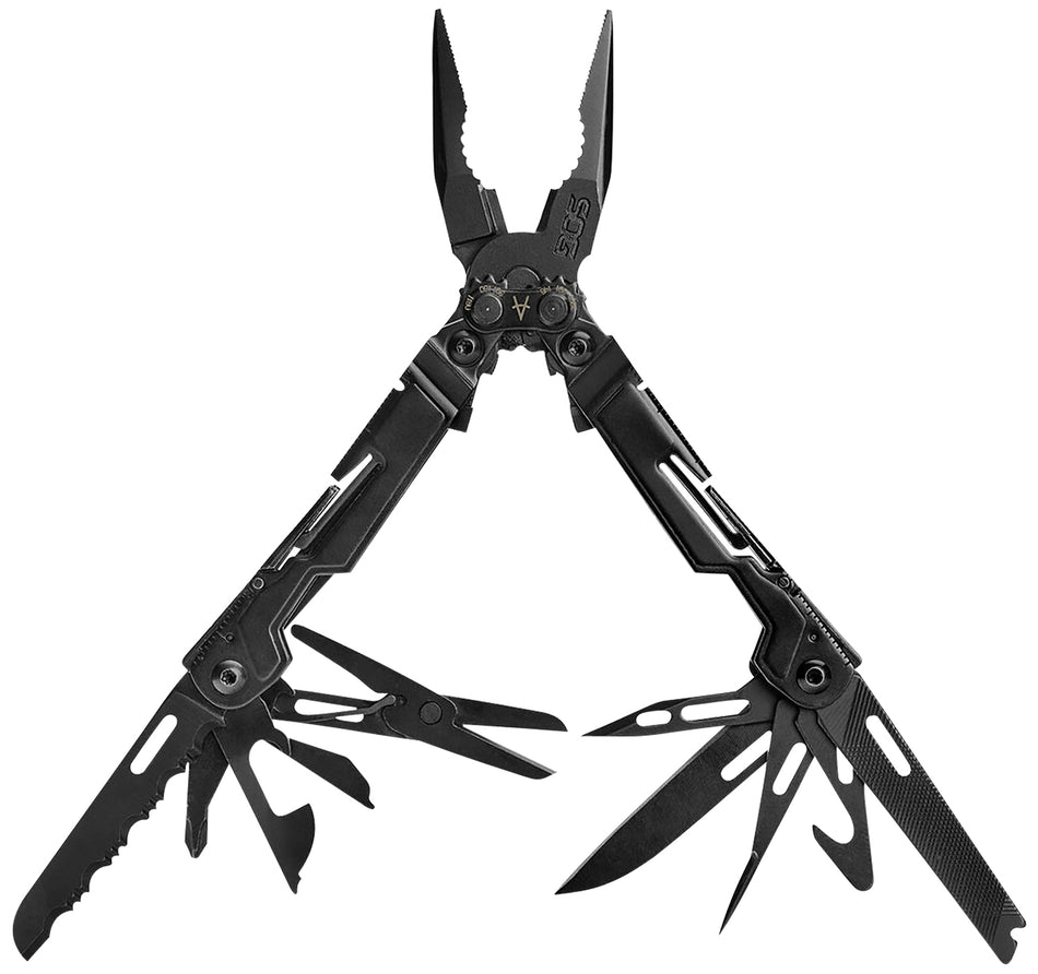 SOG SOG-PP1002-C PowerPint Multi-Tool Black Hardcoat Anodized 5Cr15MoV SS 5.10" Long Compound Leverage 18 Functions