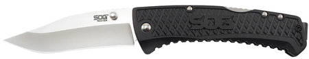 SOG Traction 3.50" Folding Lockback Knife with Satin 5Cr13MoV Blade and Textured GRN Handle