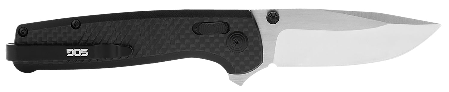 SOG Terminus XR 2.95" Folding Plain Clip Point CPM S35VN SS Blade Black G10 Carbon Fiber Handle with Box and Belt Clip