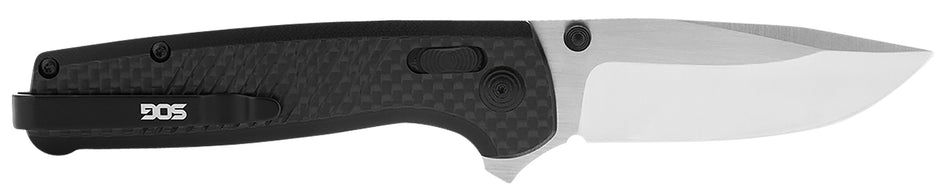 SOG Terminus XR 2.95" Folding Plain Clip Point CPM S35VN SS Blade Black G10 Carbon Fiber Handle with Box and Belt Clip