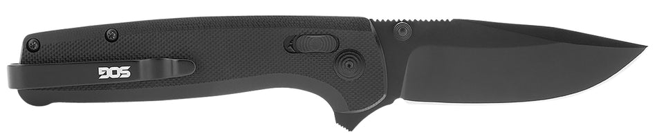 SOG Terminus XR 2.95" Folding Plain Clip Point Black D2 Blade Black G10 Handle with Pocket Clip and Presentation Box