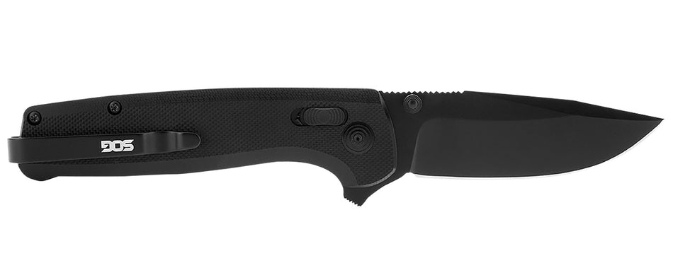 SOG Terminus XR 2.95" Folding Plain Clip Point Black TiNi D2 Blade Black G10 Handle with Swappable Belt Clip