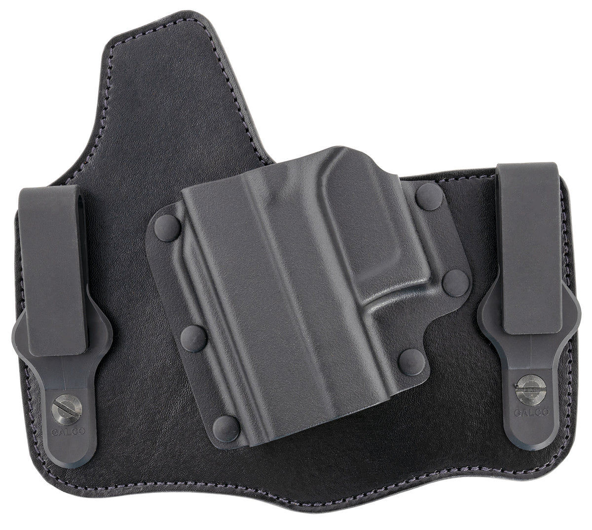 Galco KT801RB KingTuk Deluxe Tuckable IWB Black Kydex/Leather UniClip Holster Glock 43/43X Hellcat Pro LH