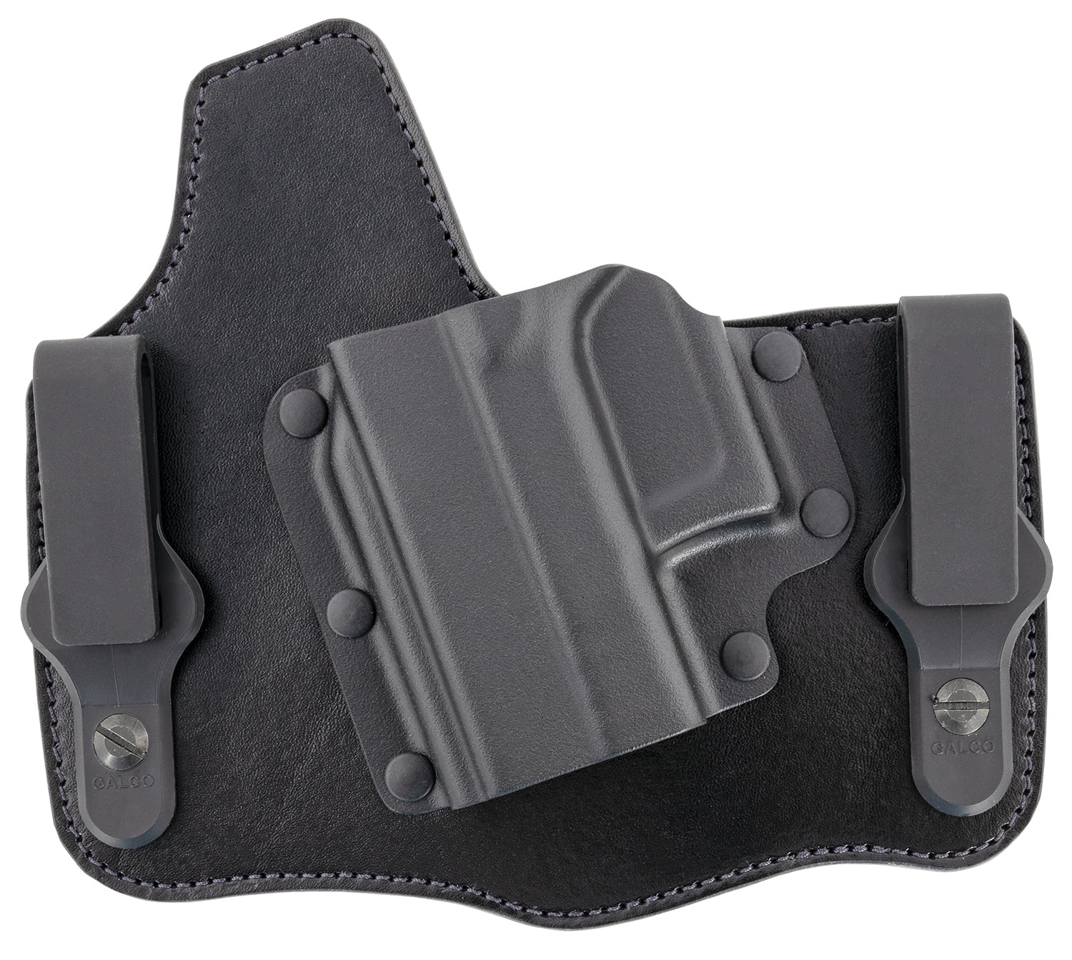 Galco KT801RB KingTuk Deluxe Tuckable IWB Black Kydex/Leather UniClip Holster Glock 43/43X Hellcat Pro LH