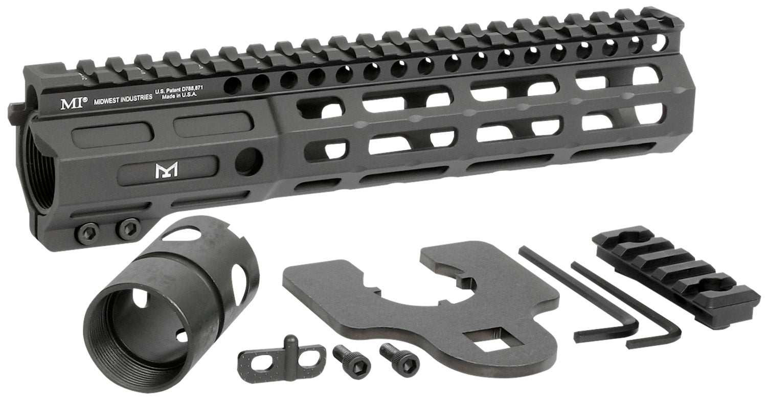 Midwest Industries MINF925 Night Fighter 9.25-Inch M-LOK Black Anodized Aluminum Handguard Includes Barrel Nut & 5-Slot Rail
